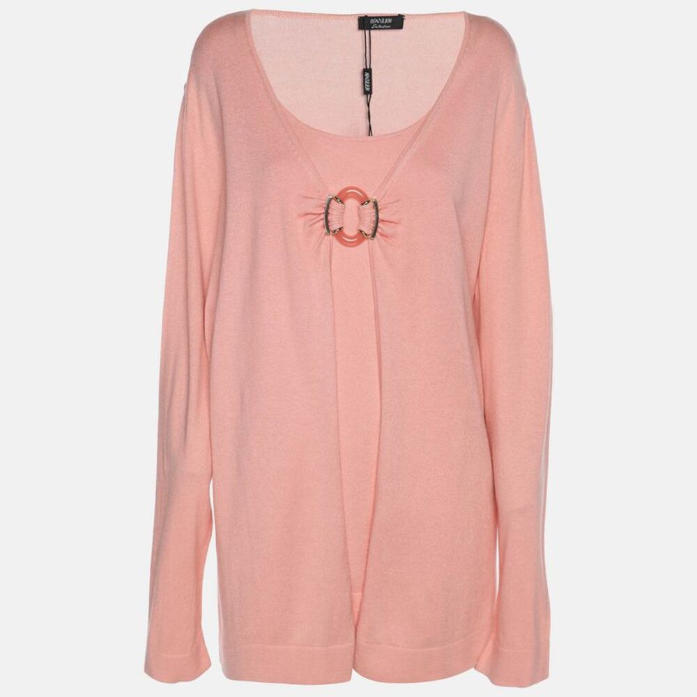 Basler Peach Stretch Knit Full Sleeve Shrug Xl